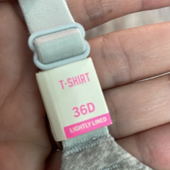 Victoria's Secret PINK Wear Everywhere Tee Shirt Lightly Lined Gray Bra NEW - Picture 7 of 7